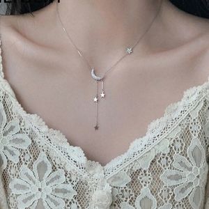 NEW 925 STERLING SILVER PLATED MOON STAR NECKLACE